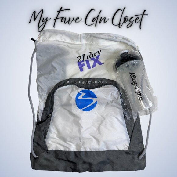 NEW**Team Beachbody 21 Day Fix Drawstring Backpack & Shaker Bottle - Picture 3 of 6
